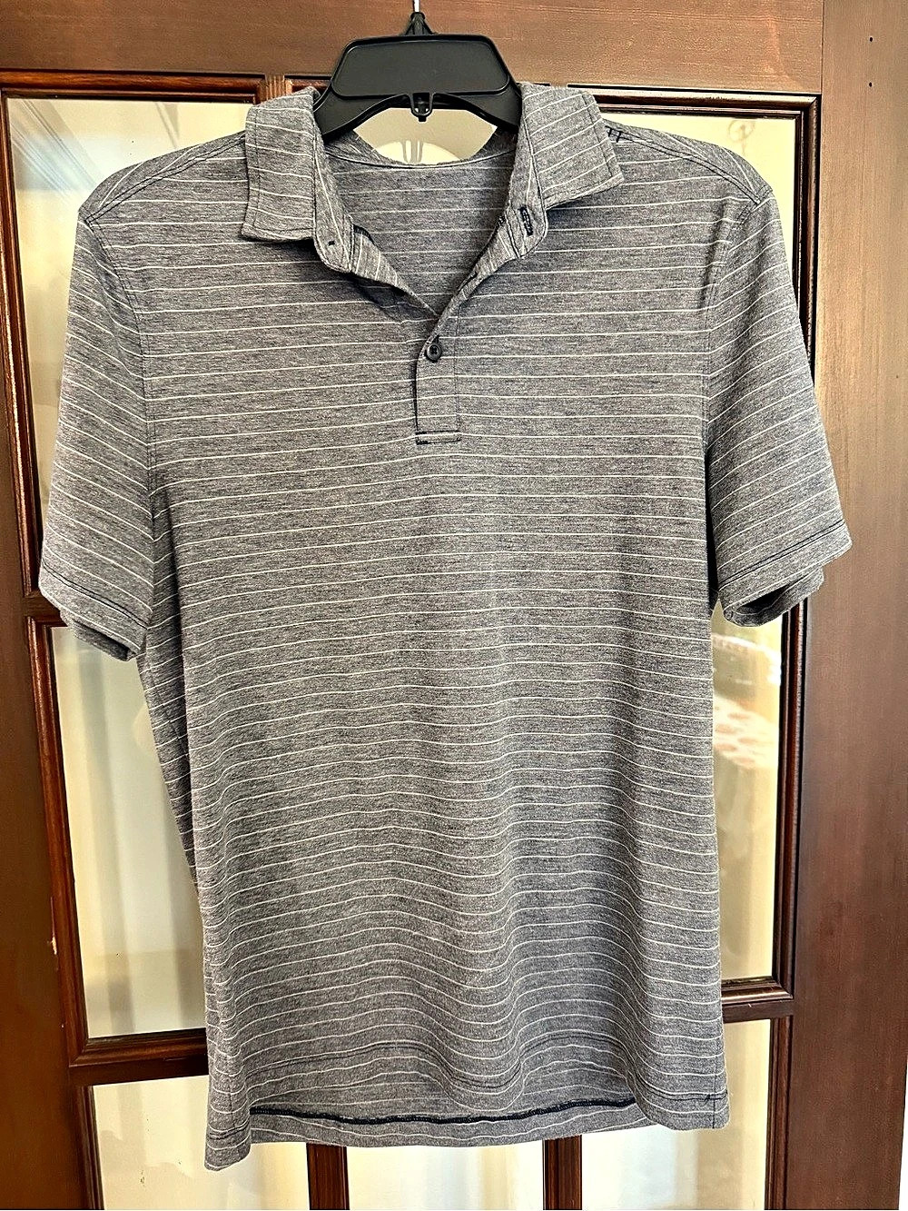Lululemon Metal Vent Tech Polo Men's Striped Gray